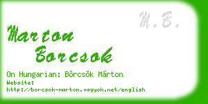marton borcsok business card